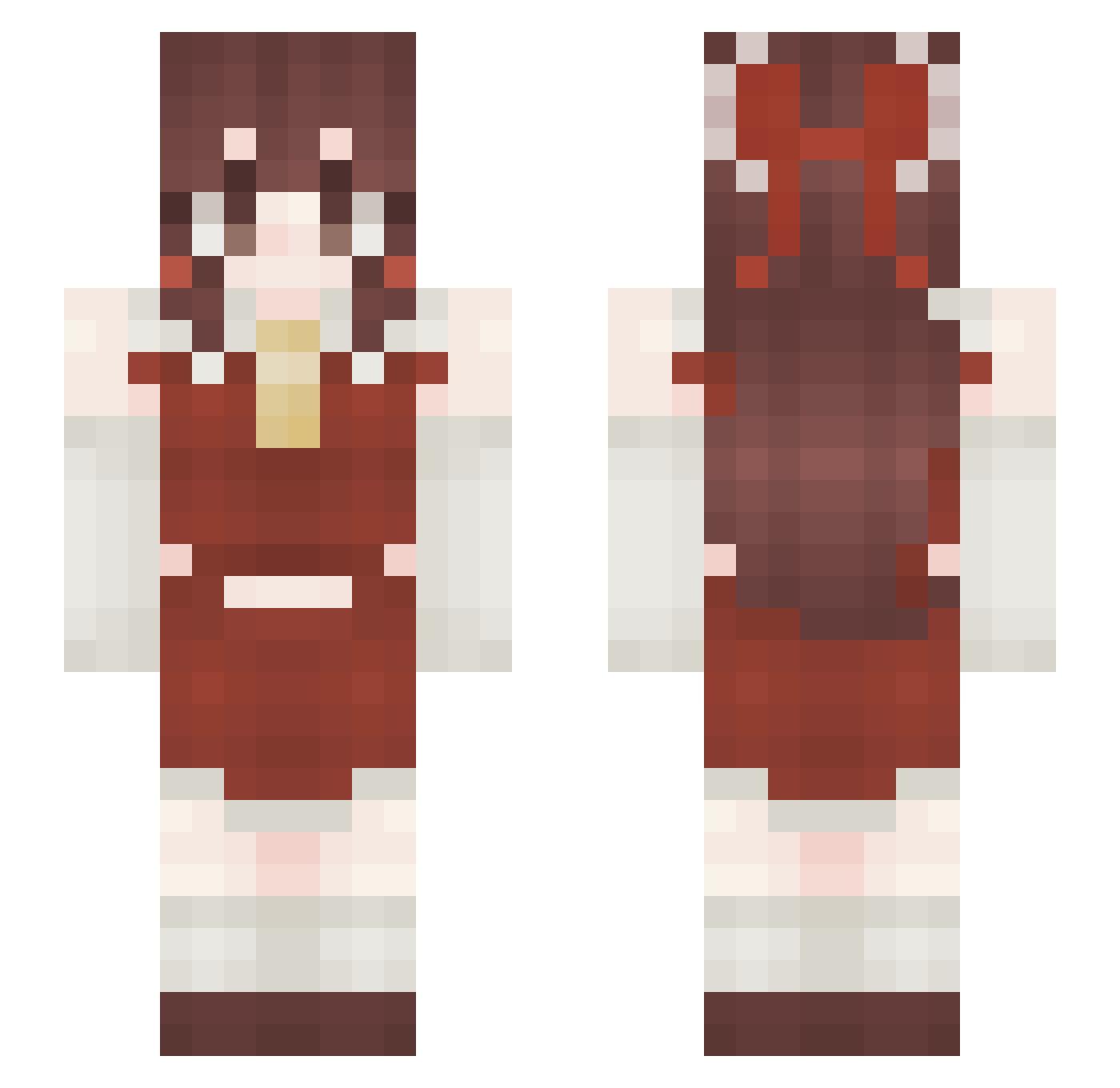 ceilingfanX Minecraft skin, front and back view
