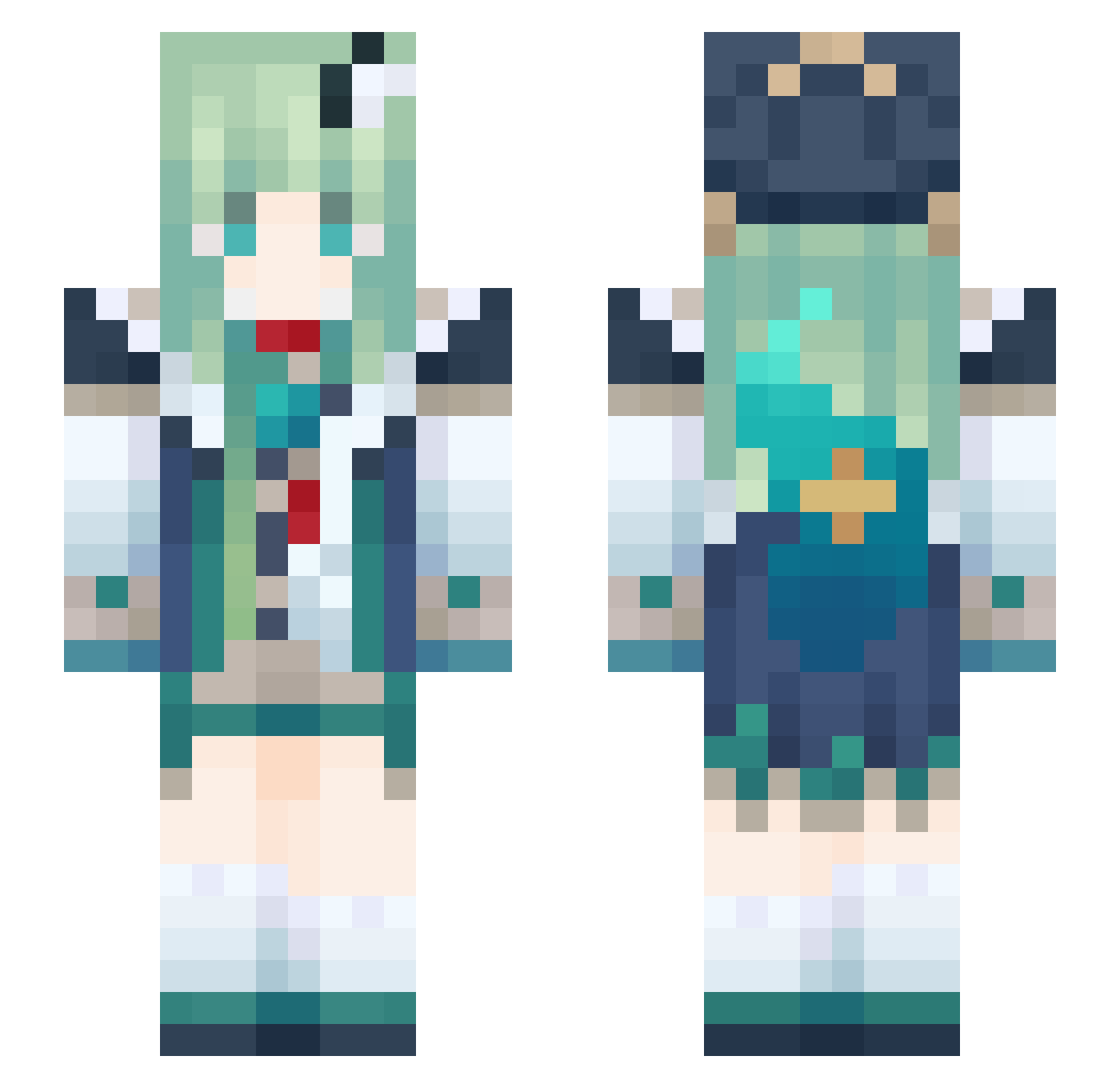 yunleafy Minecraft skin, front and back view