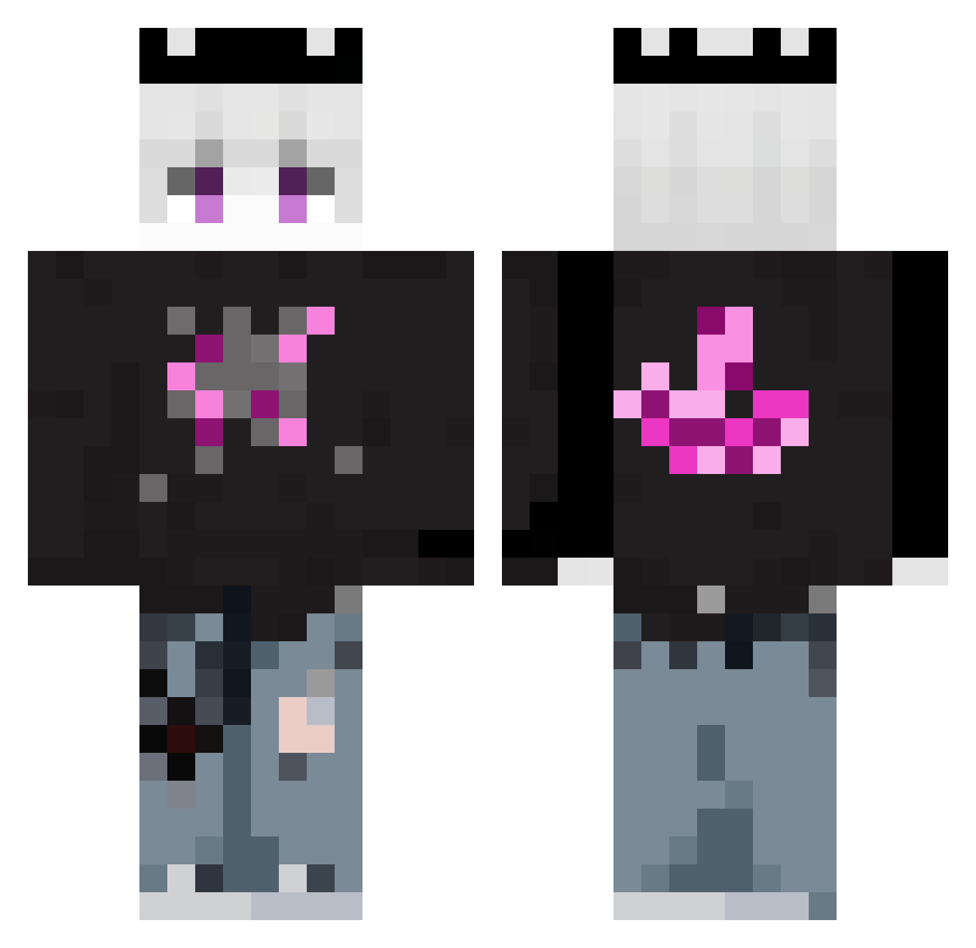 Swrmmx Minecraft skin, front and back view