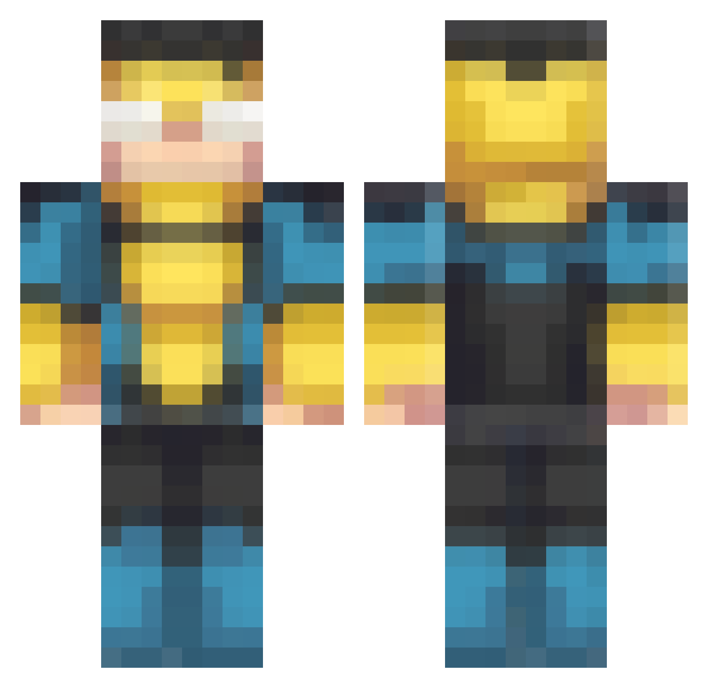 petanegros3000 Minecraft skin, front and back view