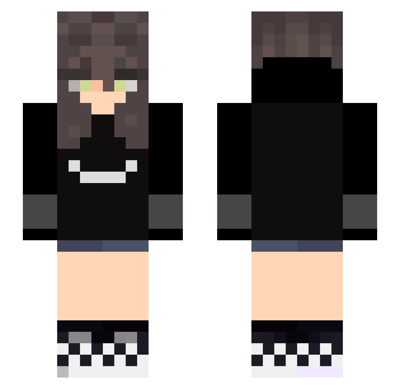 SureBrick Minecraft skin, front and back view