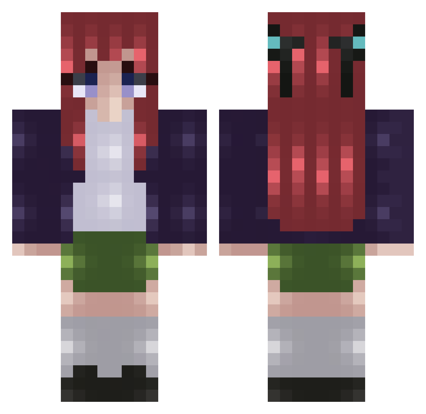 Thornyay Minecraft skin, front and back view