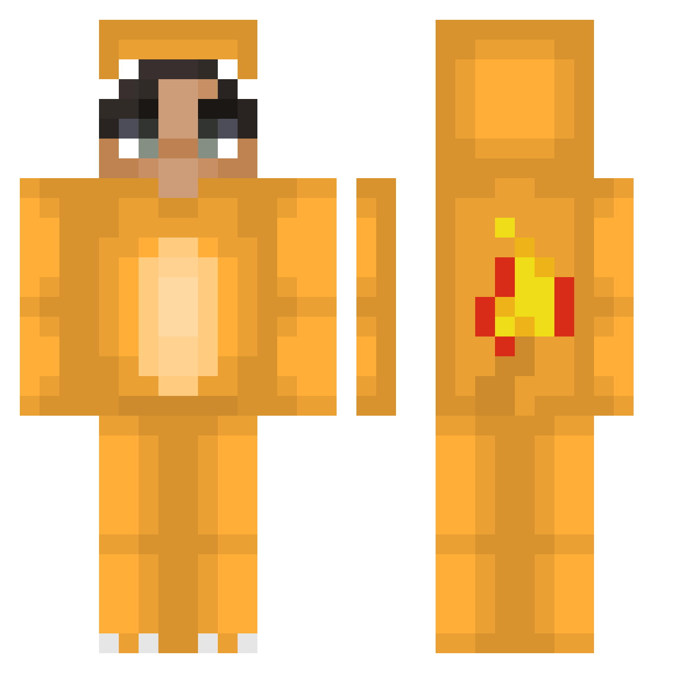 DUTYK Minecraft skin, front and back view