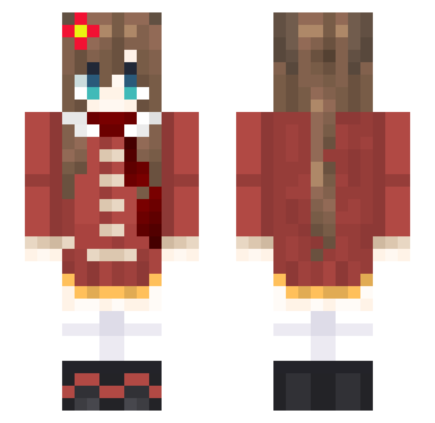 Aamiy Minecraft skin, front and back view