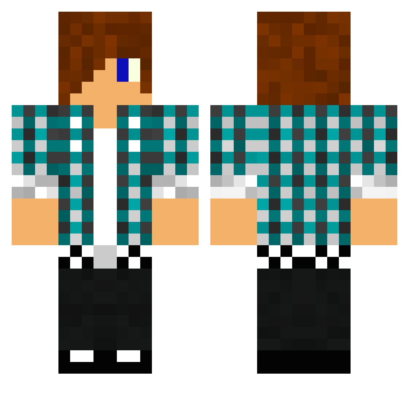 Just_Ayam Minecraft skin, front and back view