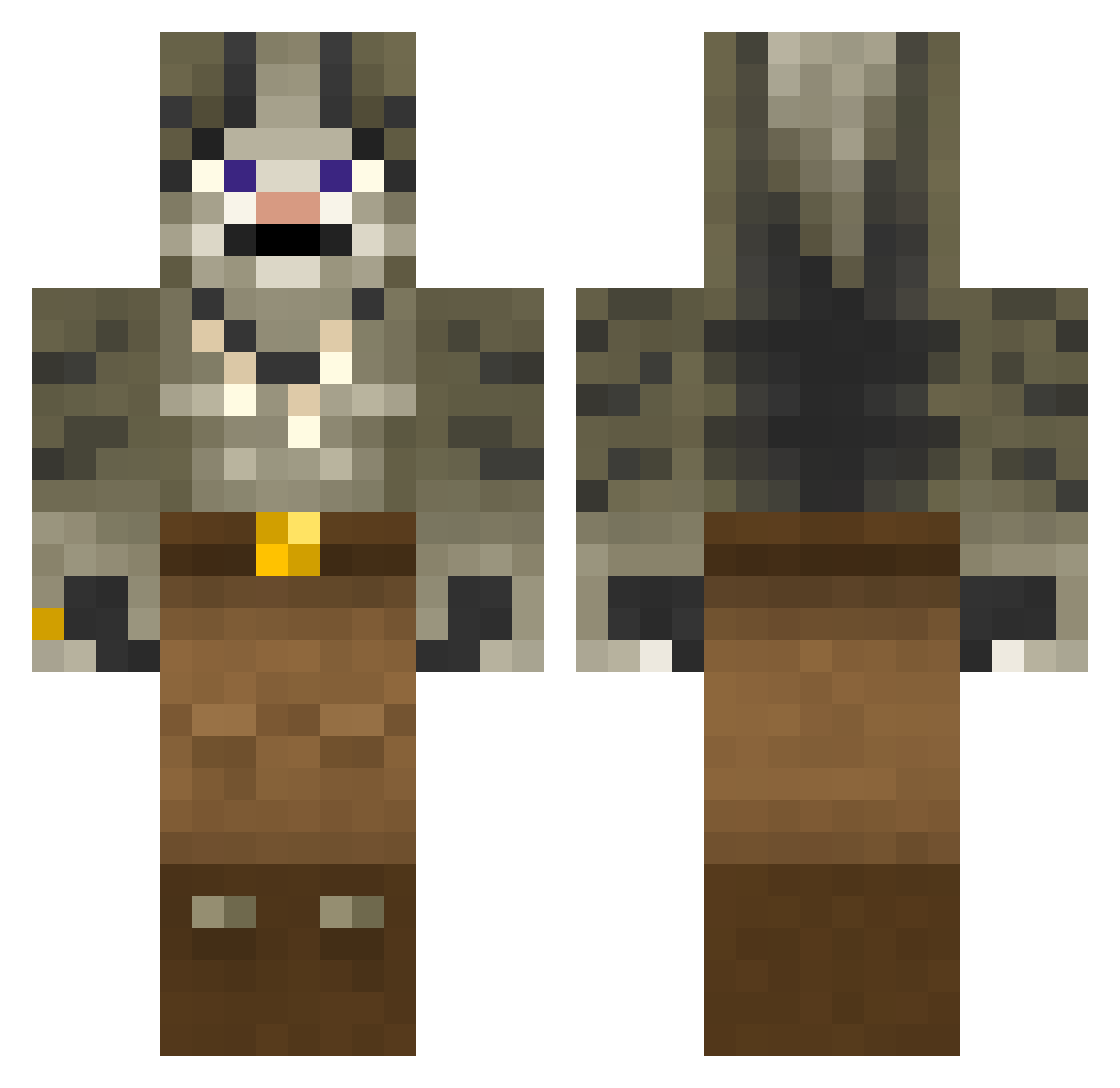 ChaoticRenegad3 Minecraft skin, front and back view