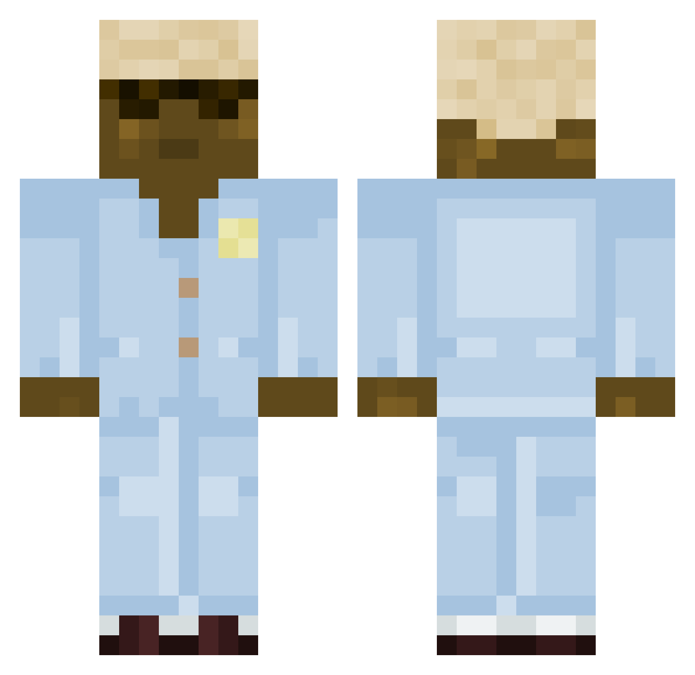 The_Mickel Minecraft skin, front and back view