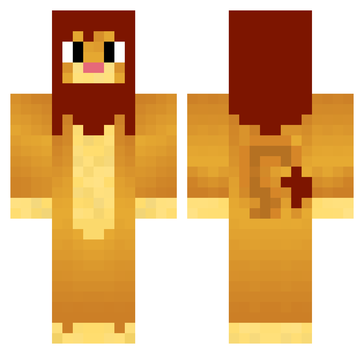 Schued Minecraft skin, front and back view