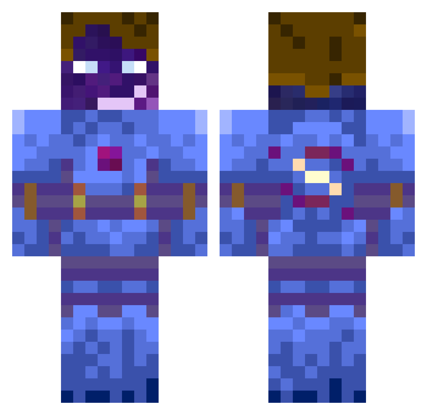 Galaxy_NGC_2841 Minecraft skin, front and back view