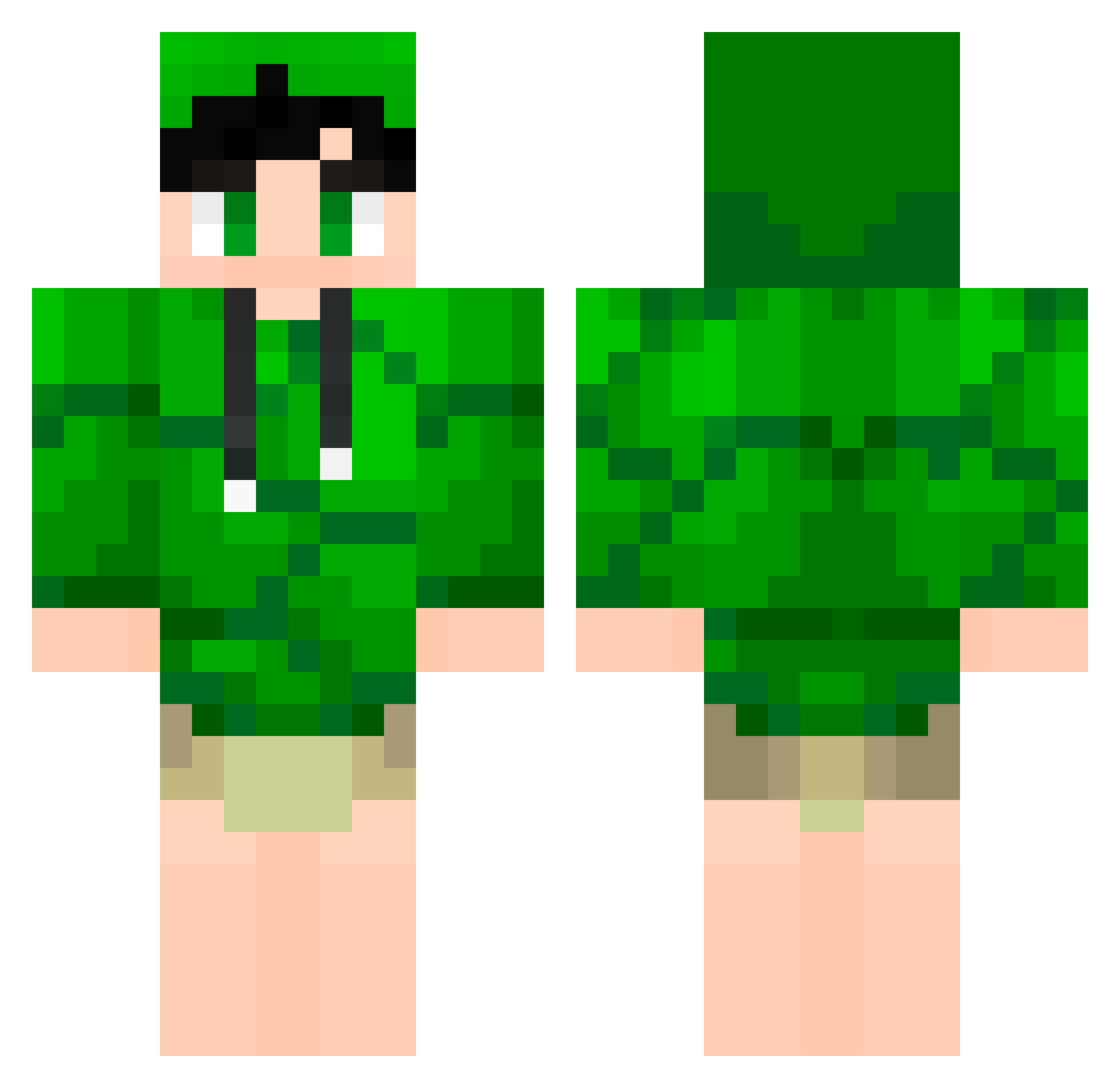tuguim Minecraft skin, front and back view