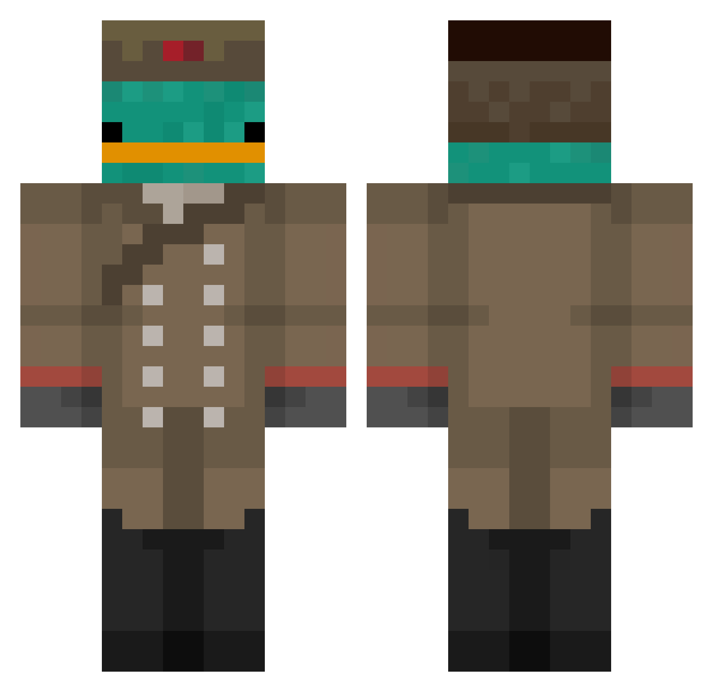 __4h Minecraft skin, front and back view