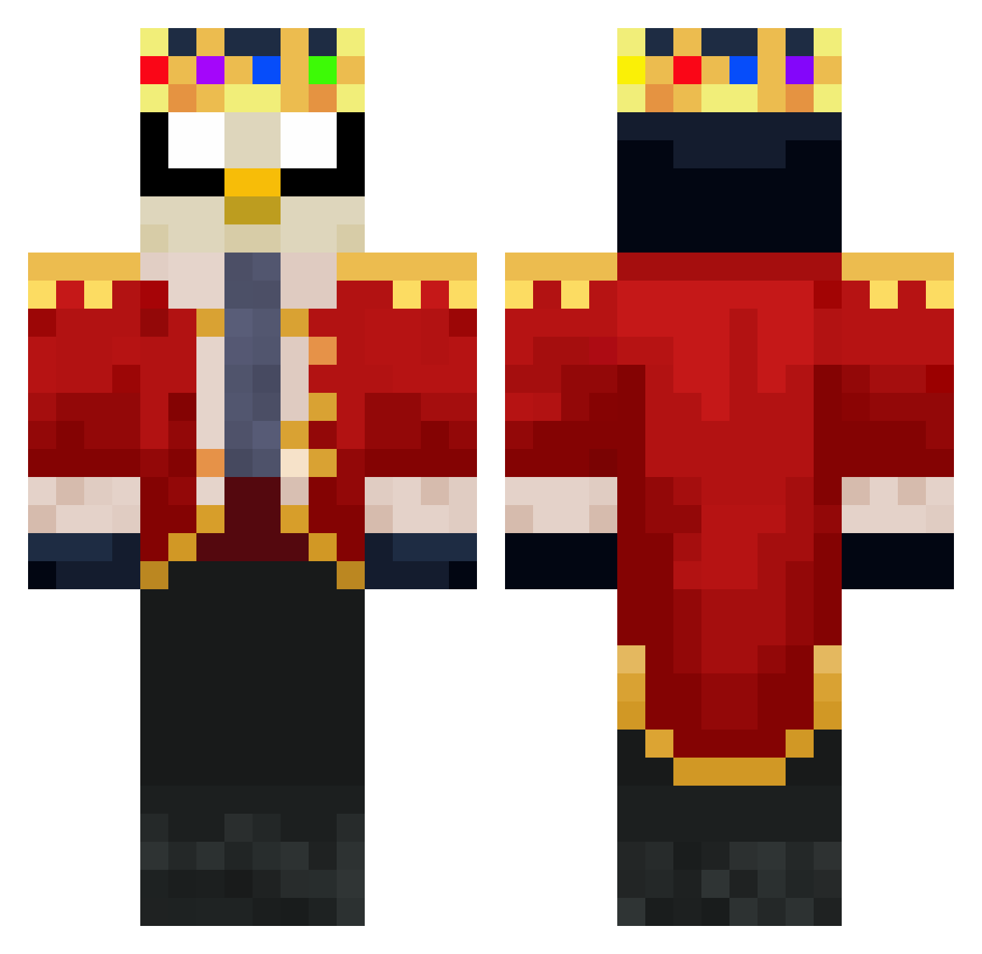 davsah Minecraft skin, front and back view