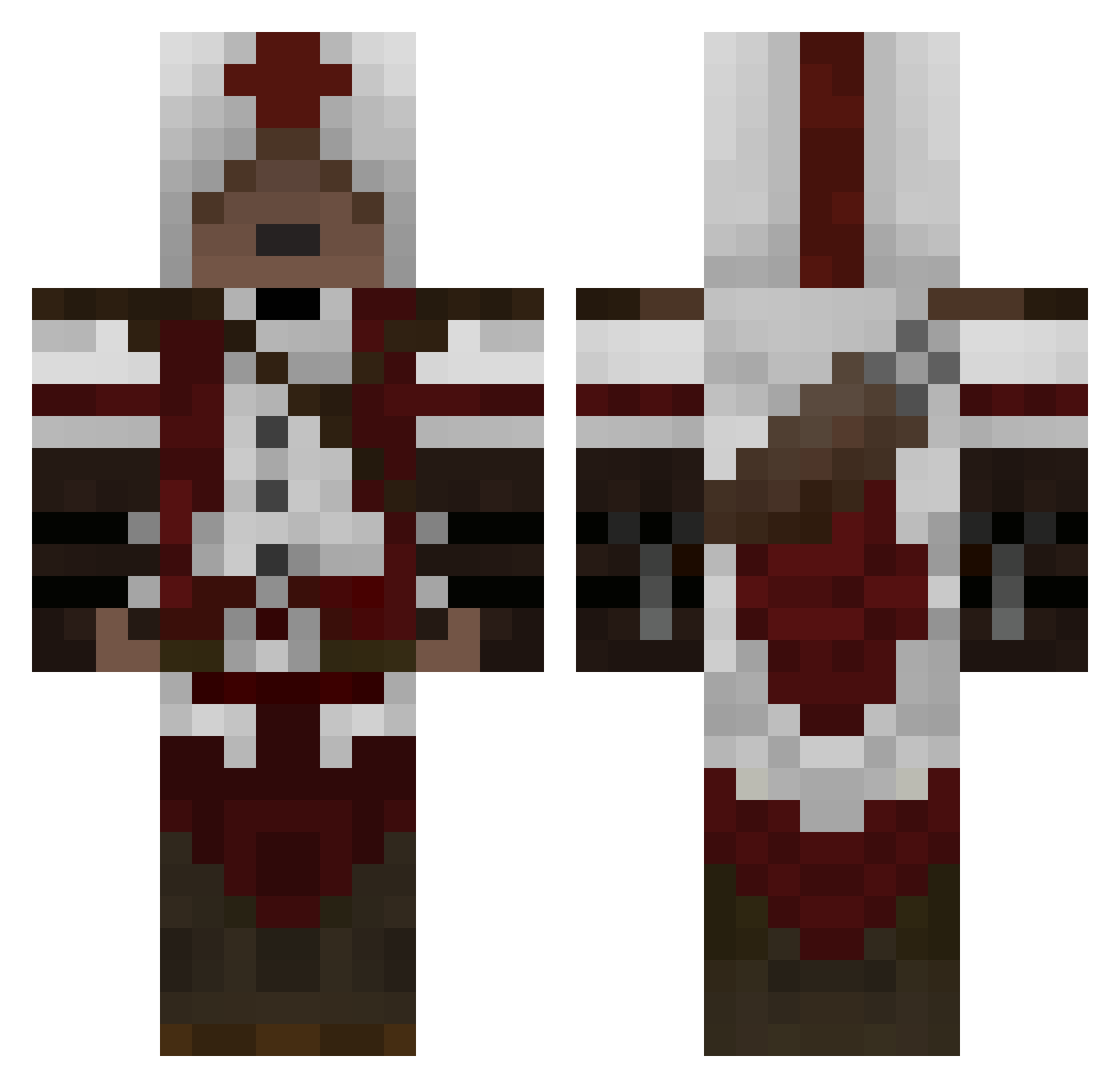 ColombilloUY Minecraft skin, front and back view