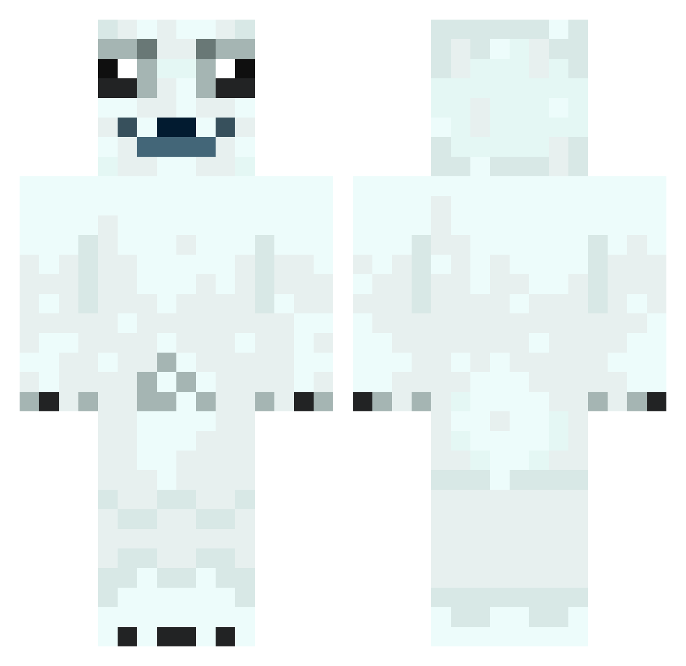Junctional Minecraft skin, front and back view