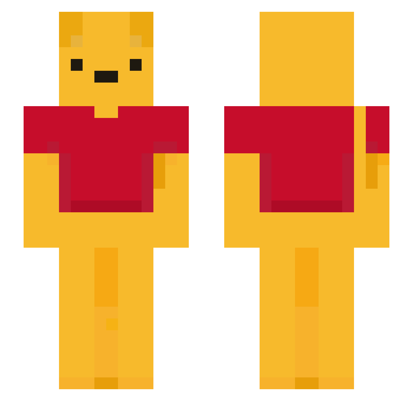xHydrix Minecraft skin, front and back view