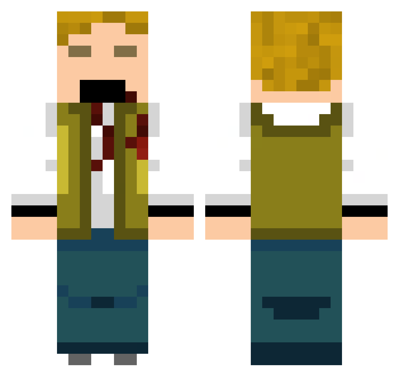 Birtheyboy Minecraft skin, front and back view