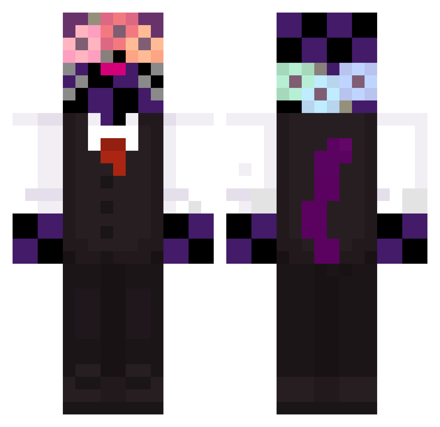 Opalit0 Minecraft skin, front and back view
