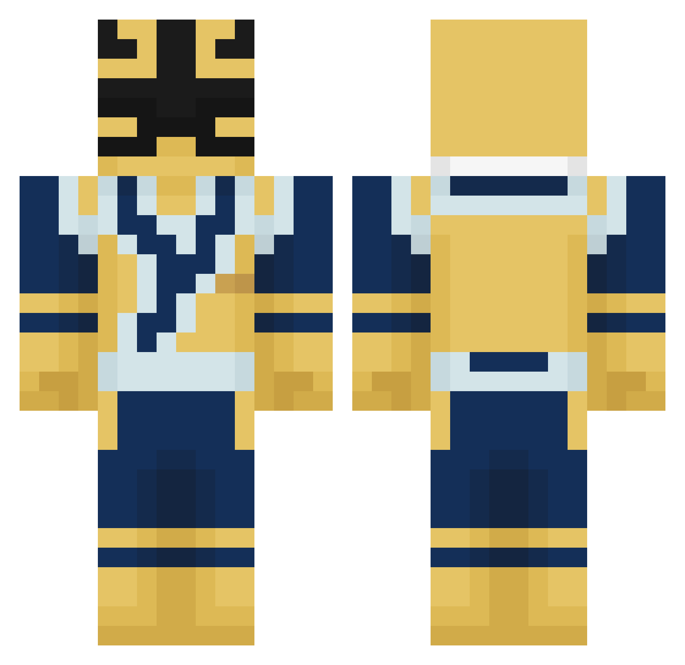 DucAbee Minecraft skin, front and back view