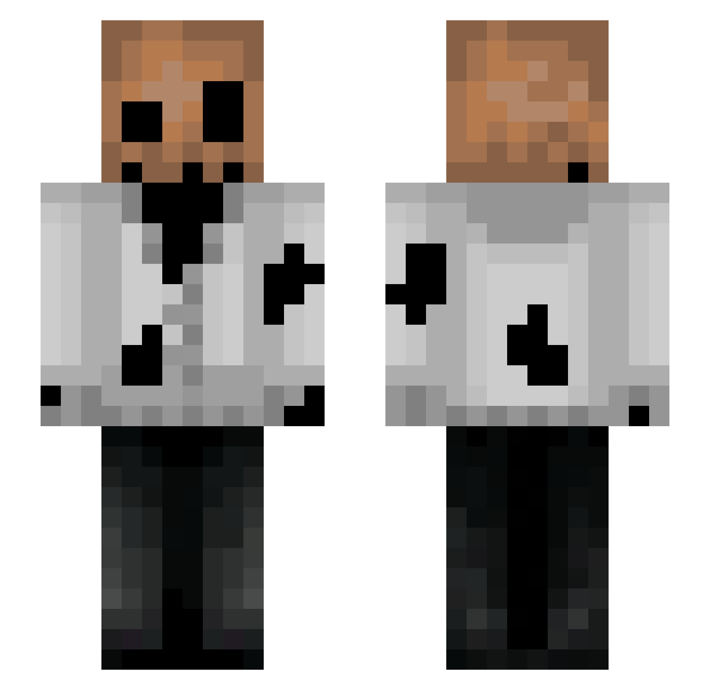 nadonenado Minecraft skin, front and back view