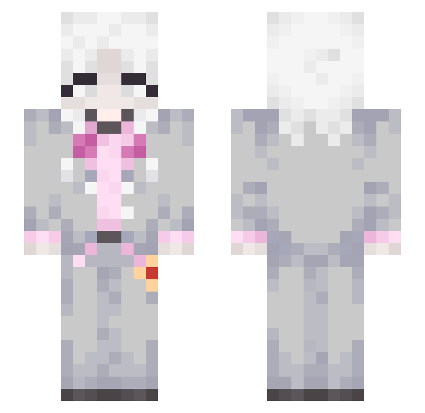 XIEXU Minecraft skin, front and back view