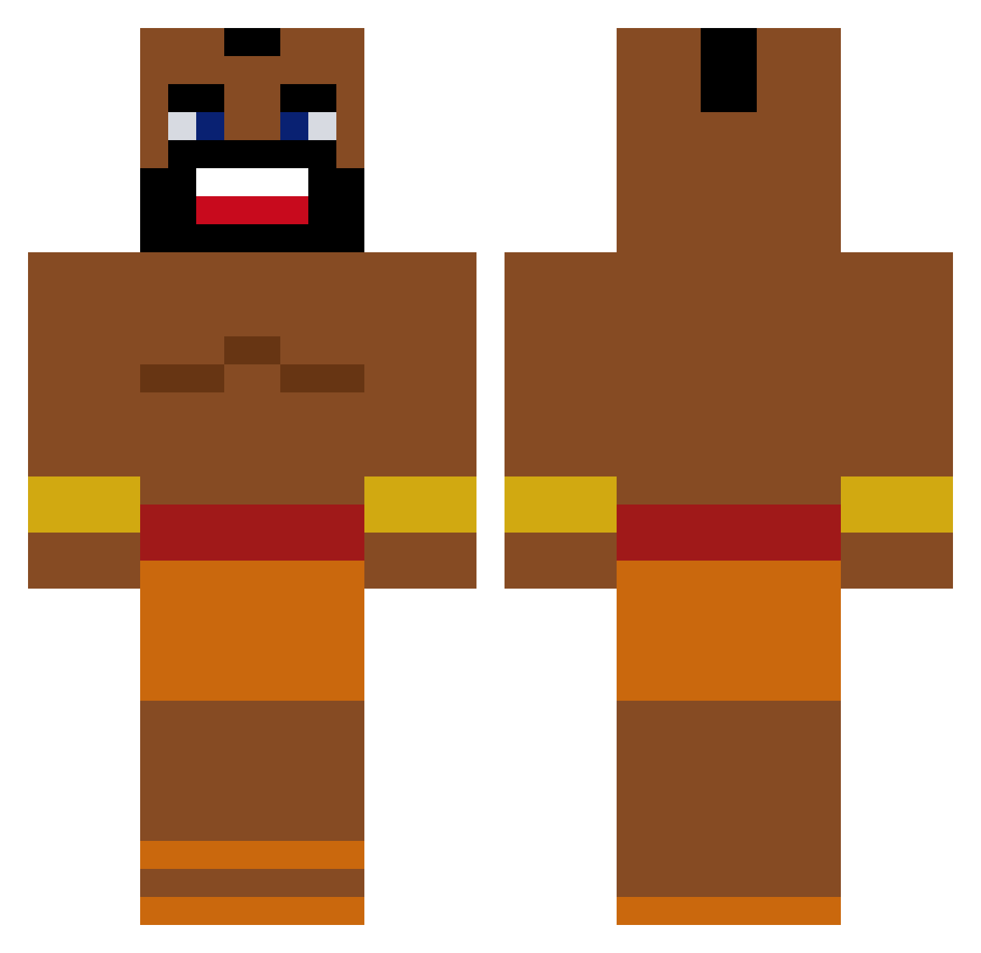 JonnyWeb Minecraft skin, front and back view