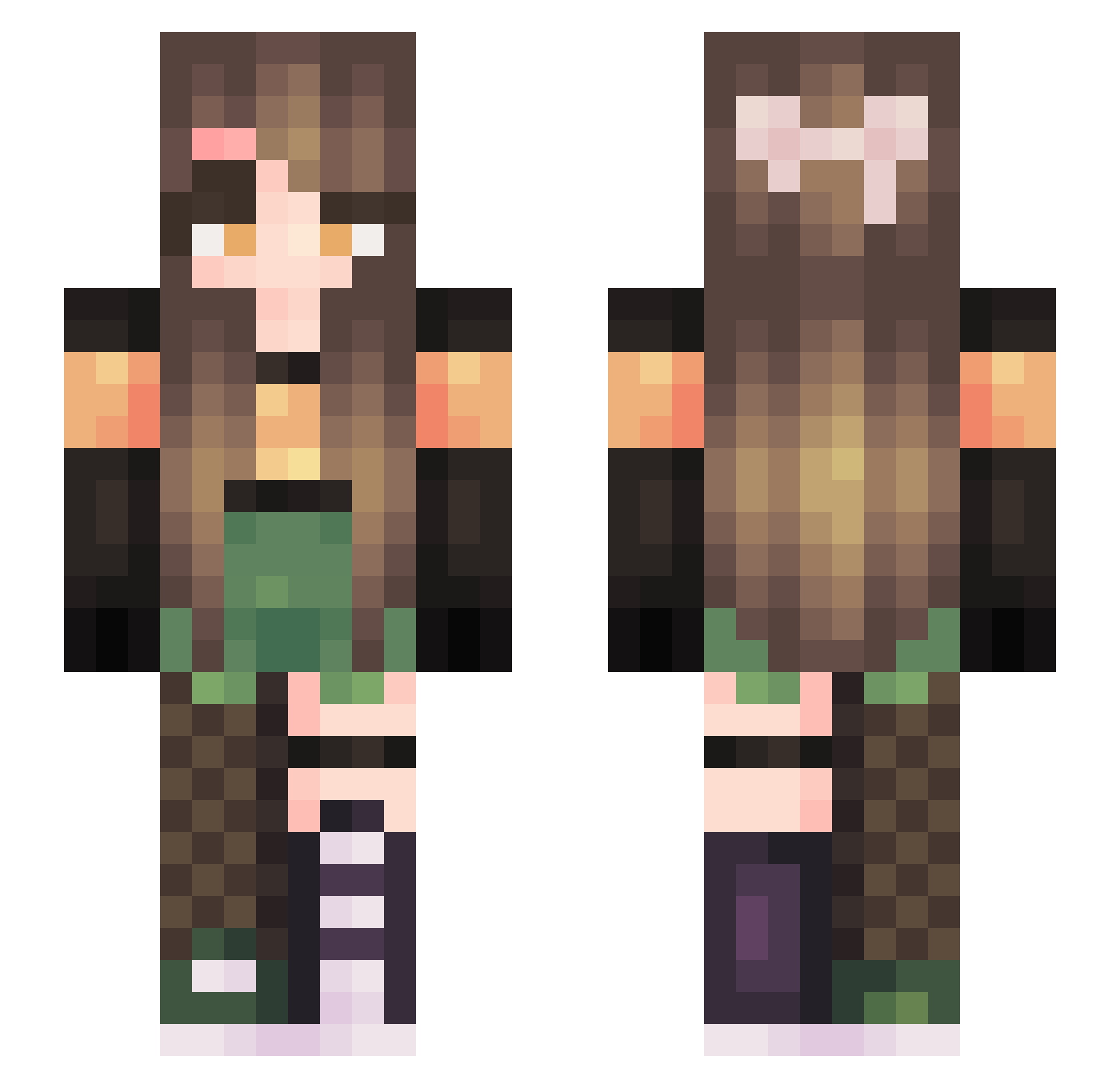 lexneedsanap Minecraft skin, front and back view