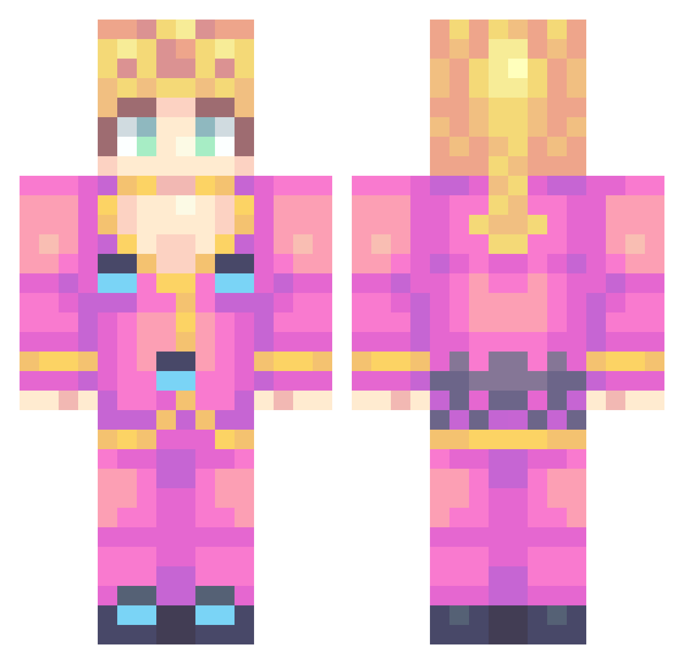 VampireaZz Minecraft skin, front and back view
