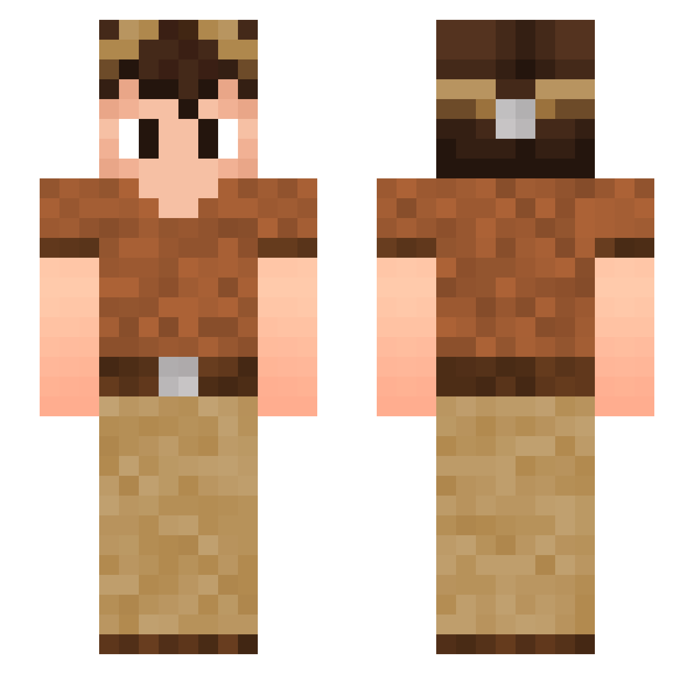Wetdew Minecraft skin, front and back view