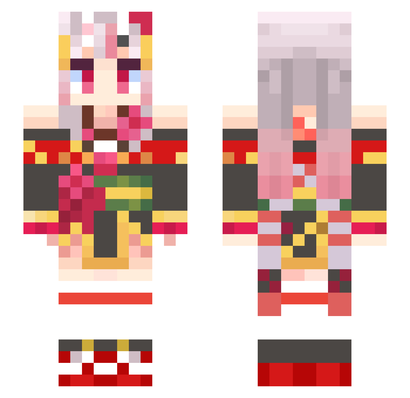 Kirby2019 Minecraft skin, front and back view
