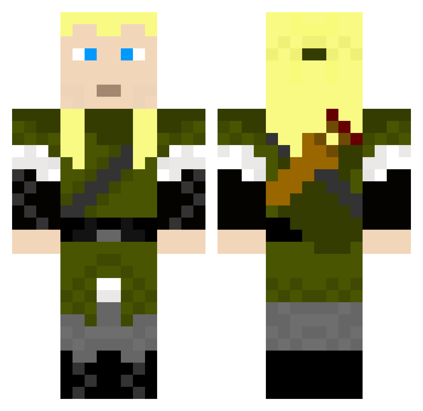 Betsey Minecraft skin, front and back view