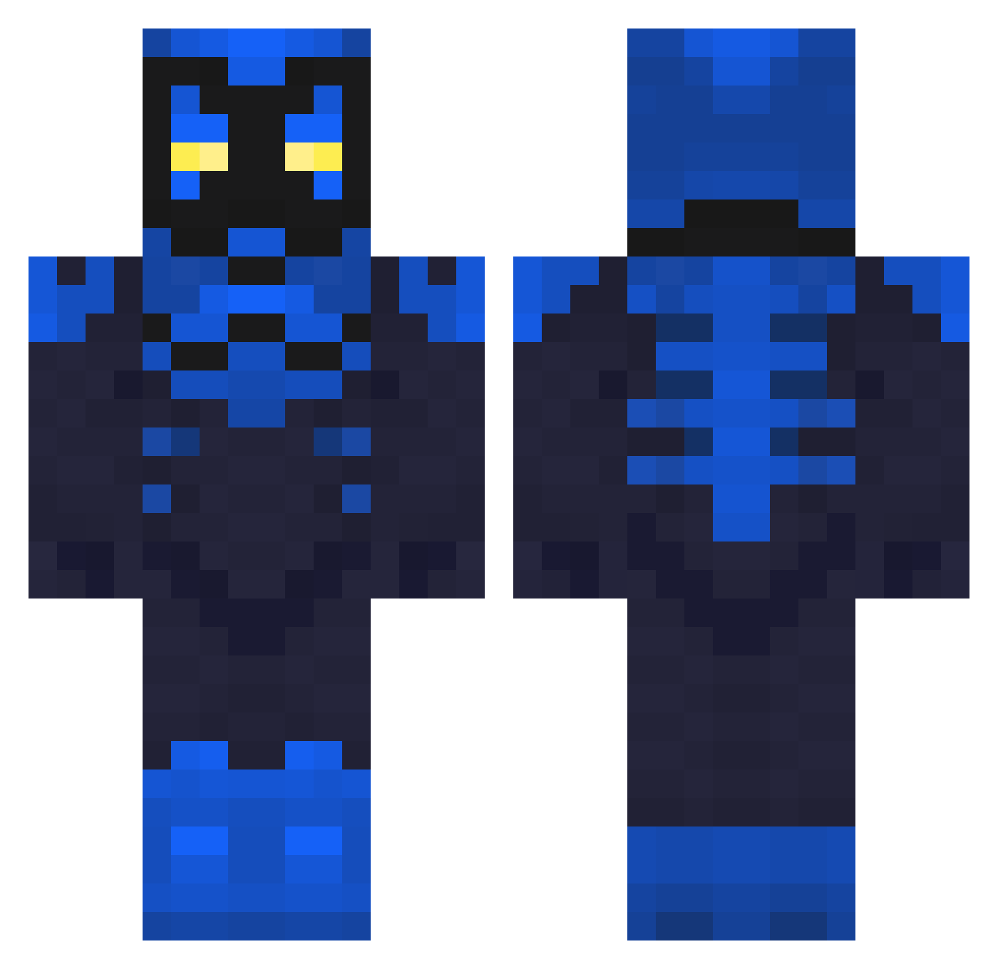 AtomicSuperMe Minecraft skin, front and back view