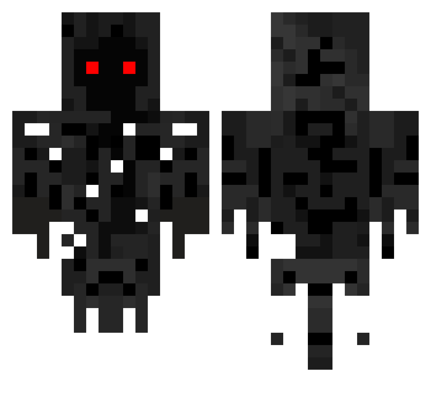 SnowDuchy Minecraft skin, front and back view