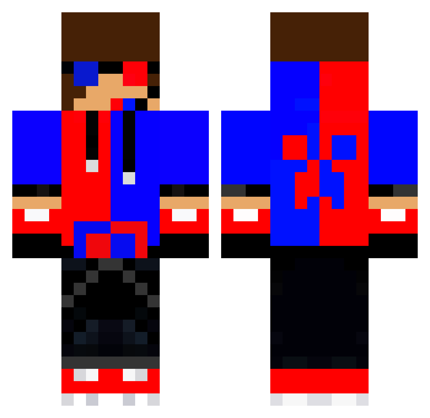 Procure Minecraft skin, front and back view
