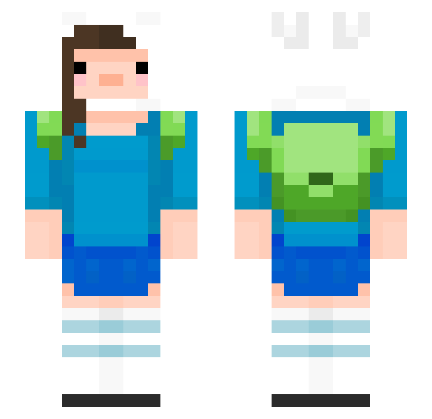 amboob Minecraft skin, front and back view