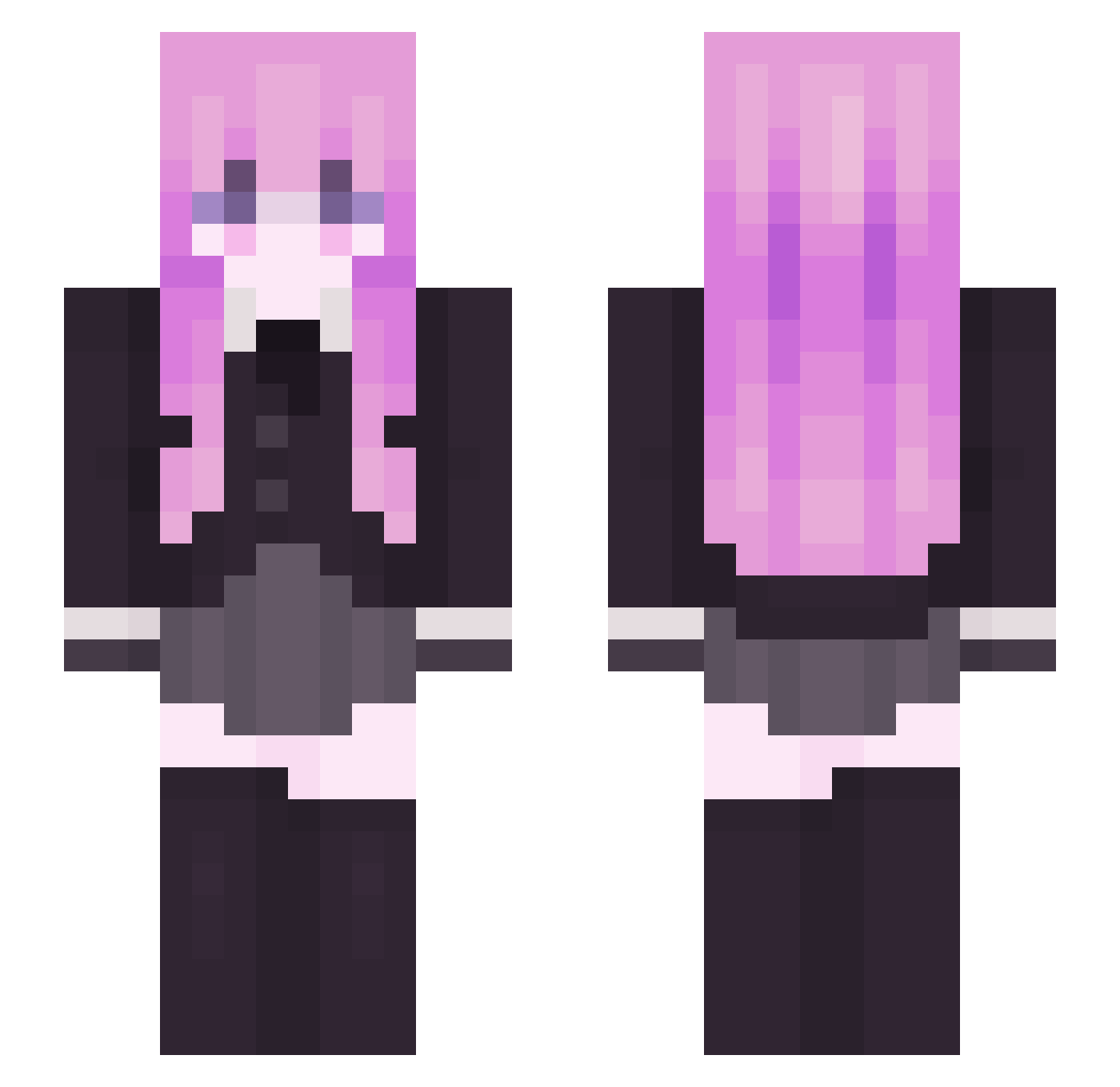Revelationer Minecraft skin, front and back view