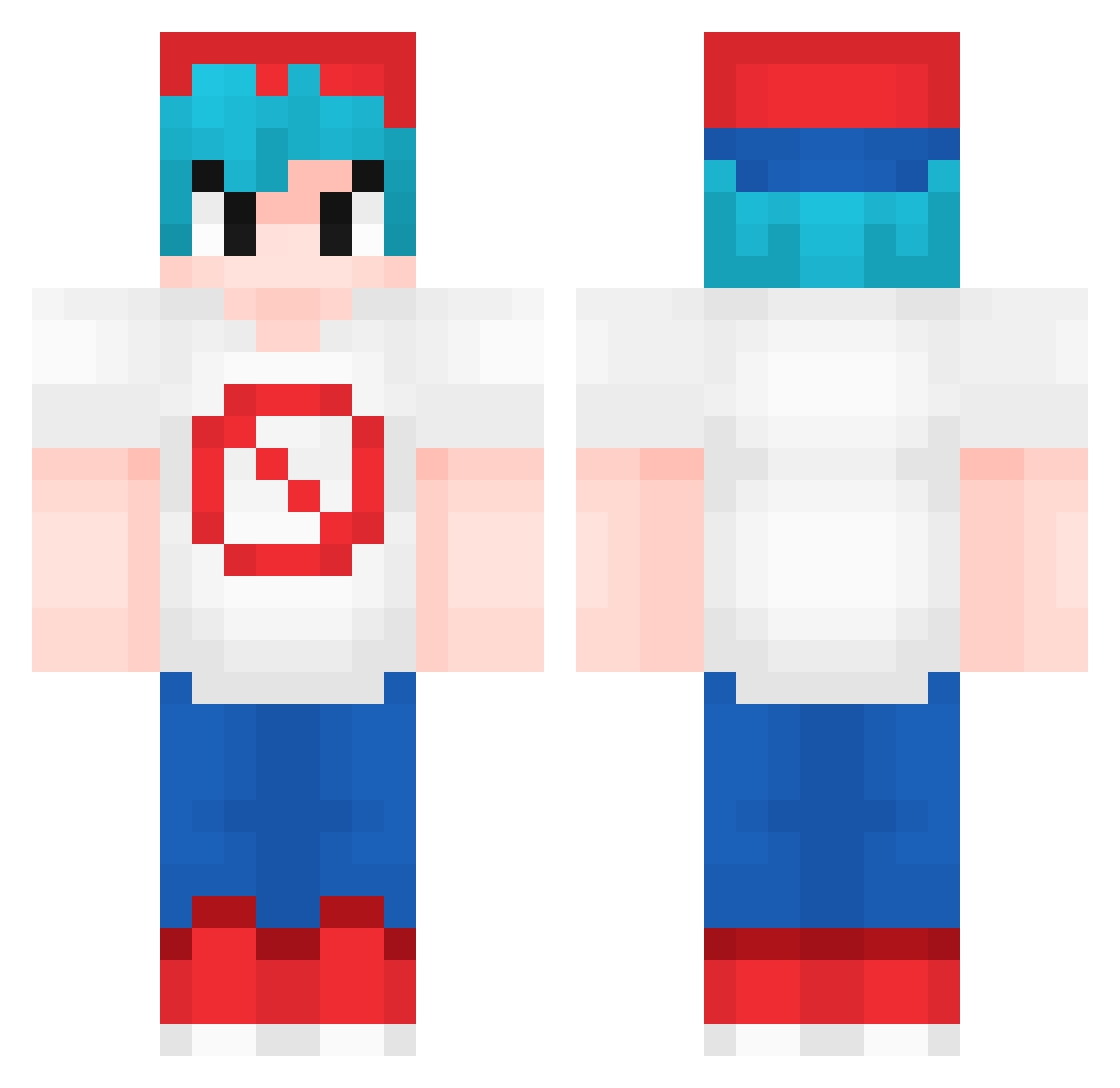Rayanop Minecraft skin, front and back view