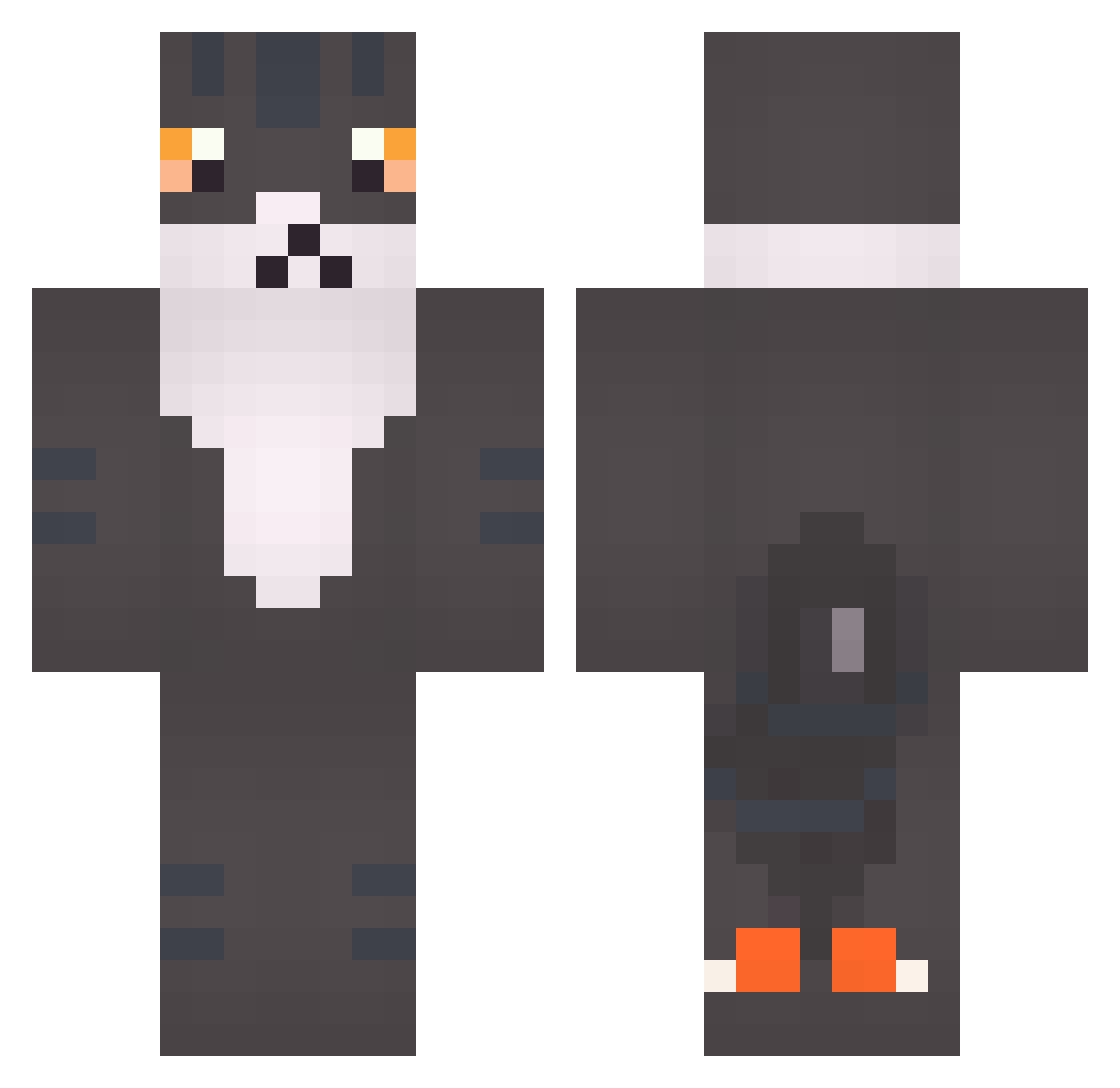 Lusolla Minecraft skin, front and back view