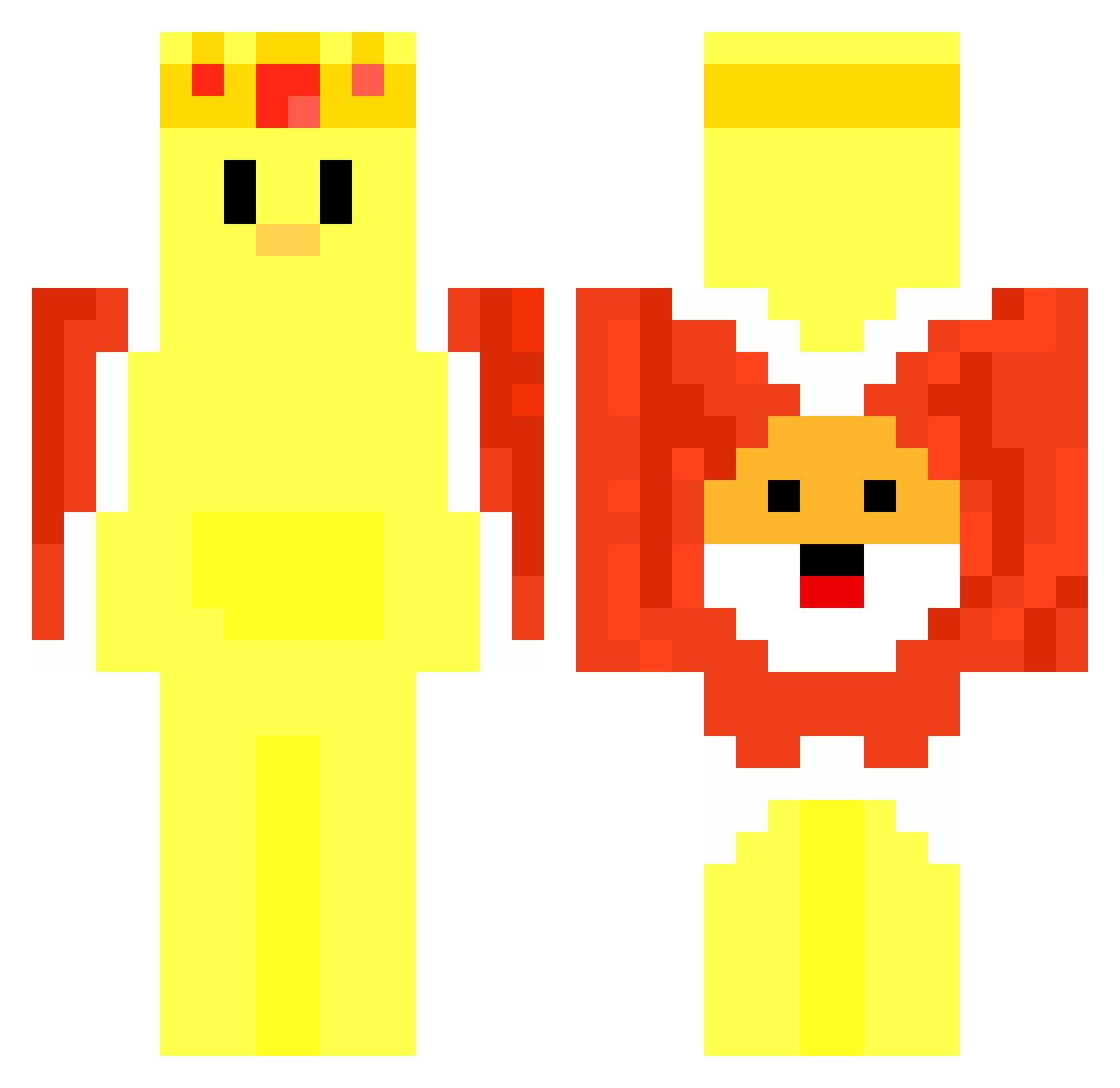 TheCorgs Minecraft skin, front and back view