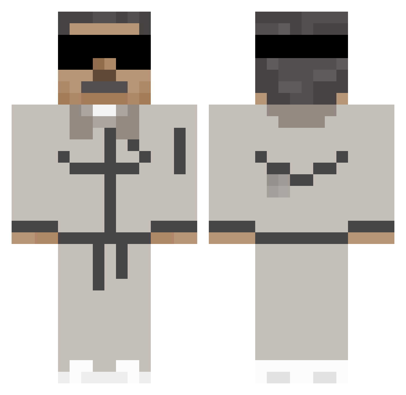 Gabey Minecraft skin, front and back view