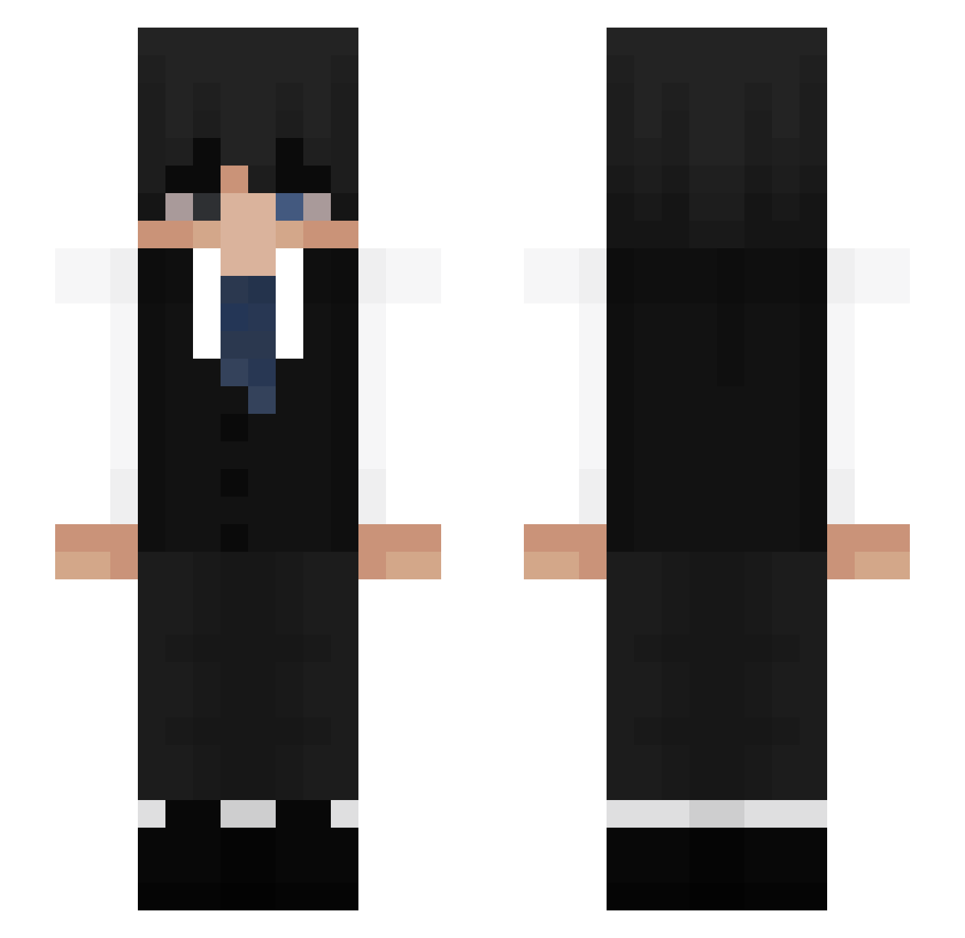 PotatoPrimeX Minecraft skin, front and back view