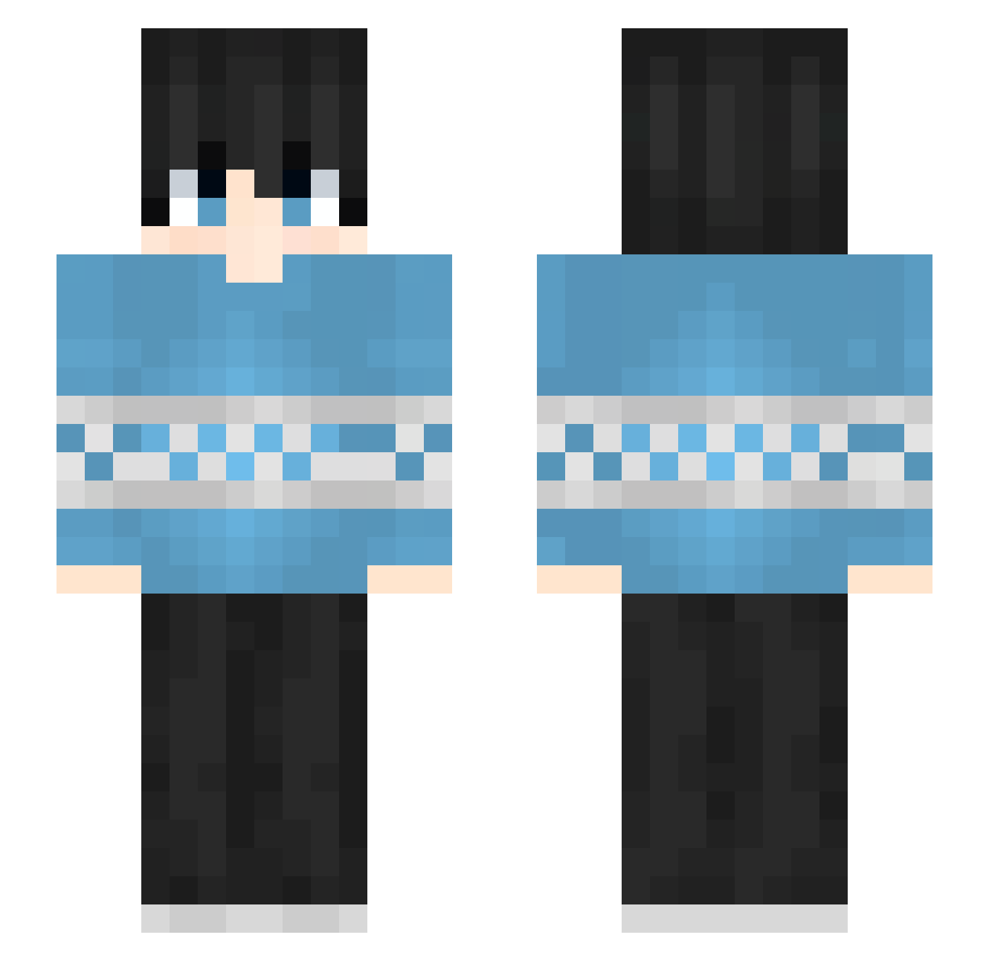 risk Minecraft skin, front and back view