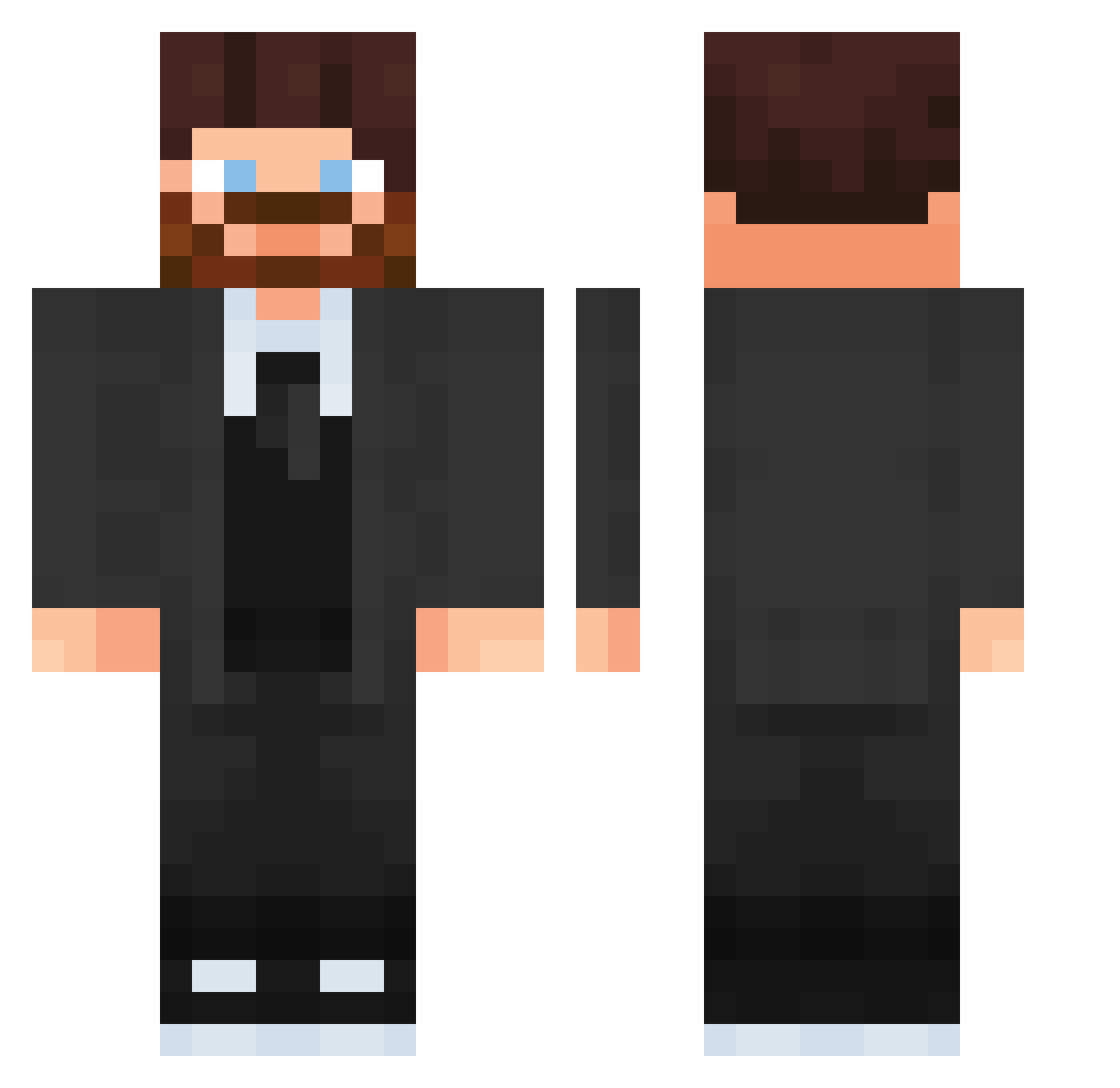 Hithfaeron Minecraft skin, front and back view