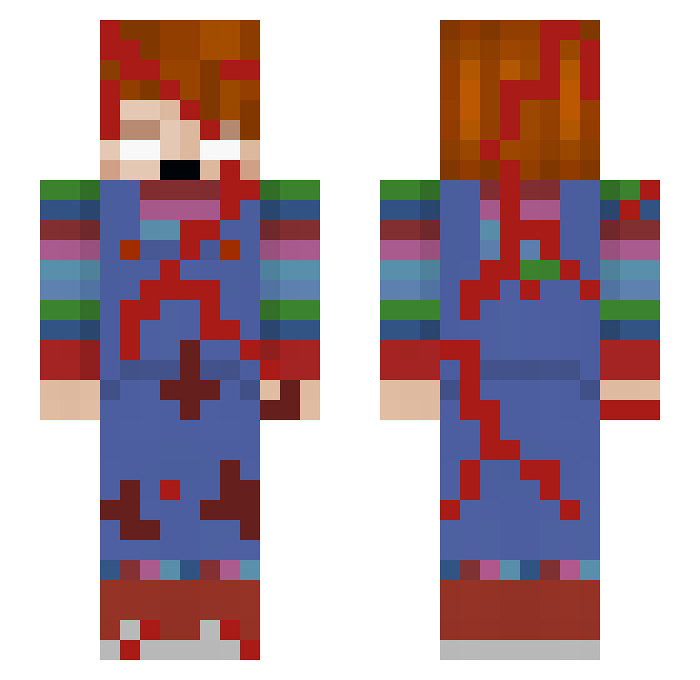 definitelyNico Minecraft skin, front and back view