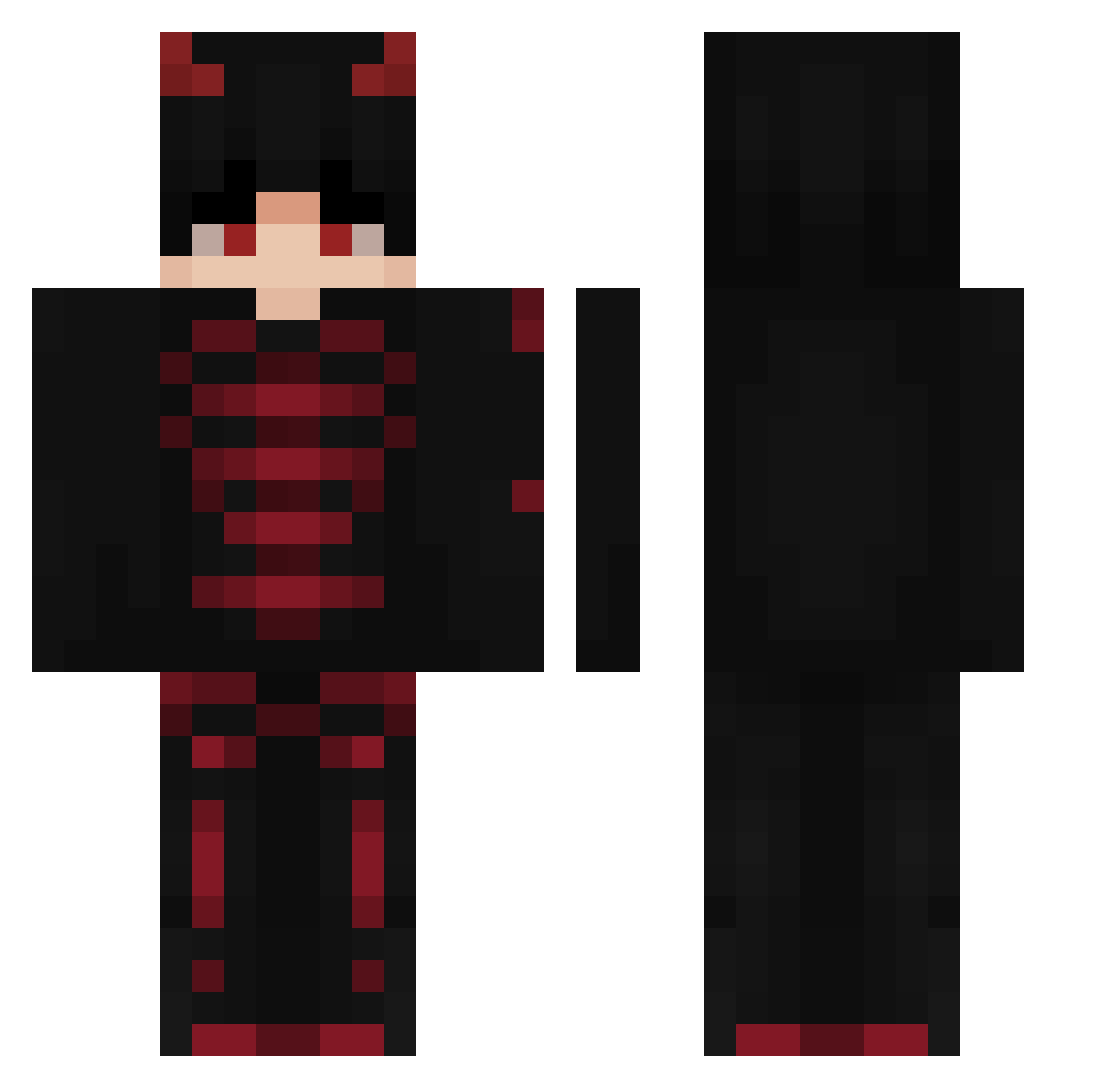 ravenoguzalp Minecraft skin, front and back view