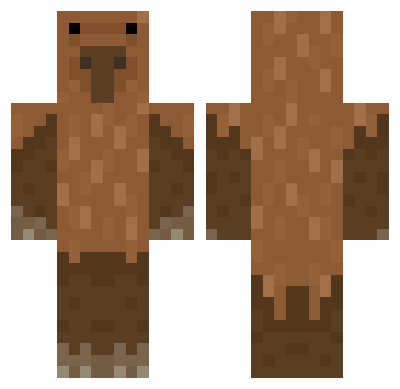 parking Minecraft skin, front and back view
