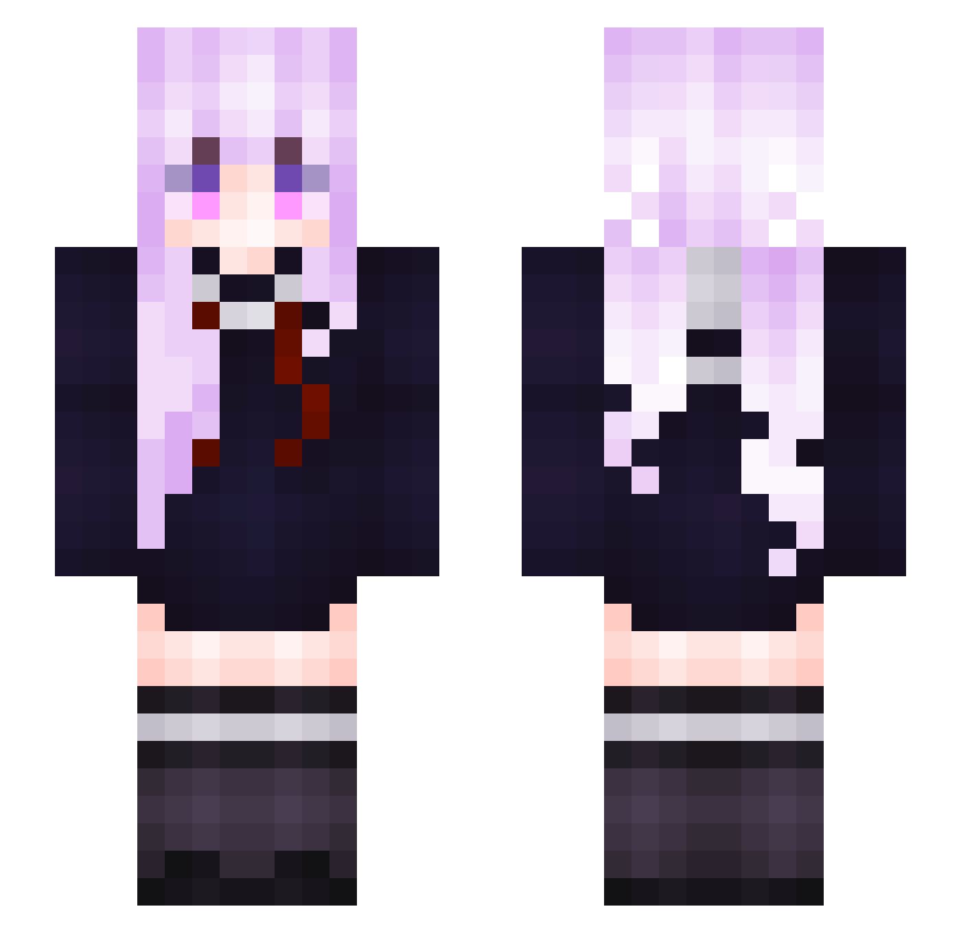 MattMee Minecraft skin, front and back view