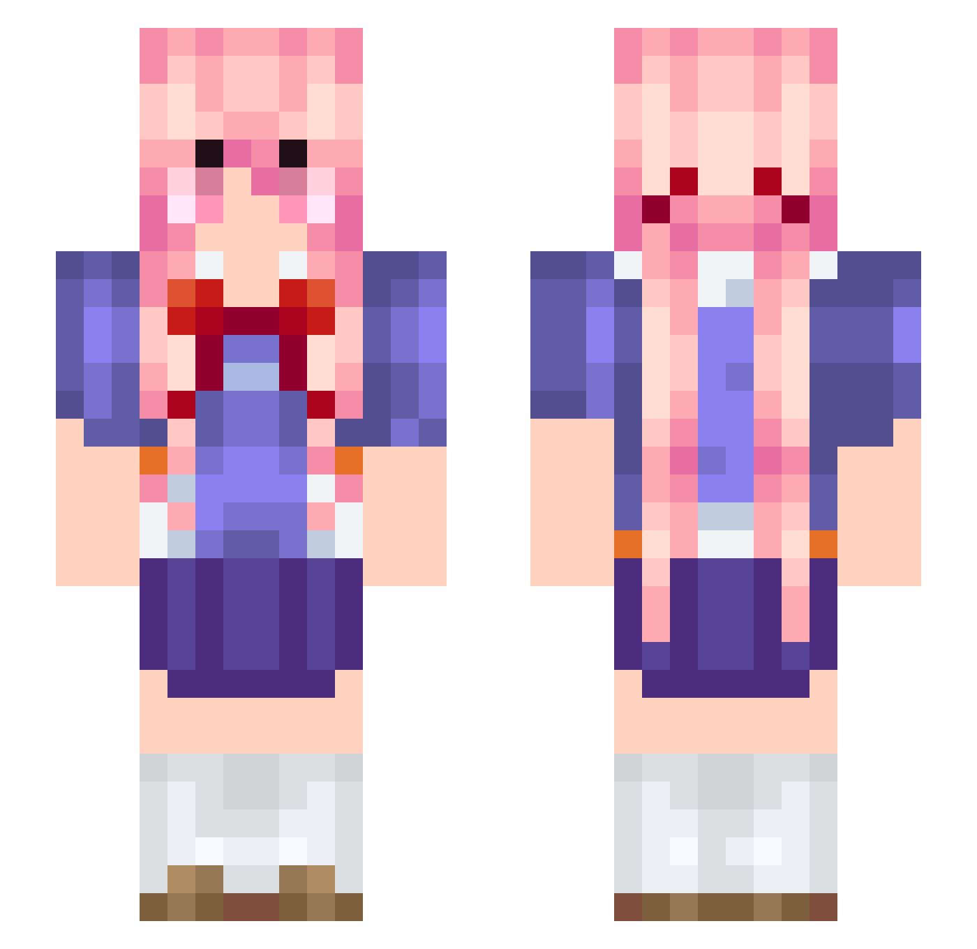 Banandog Minecraft skin, front and back view