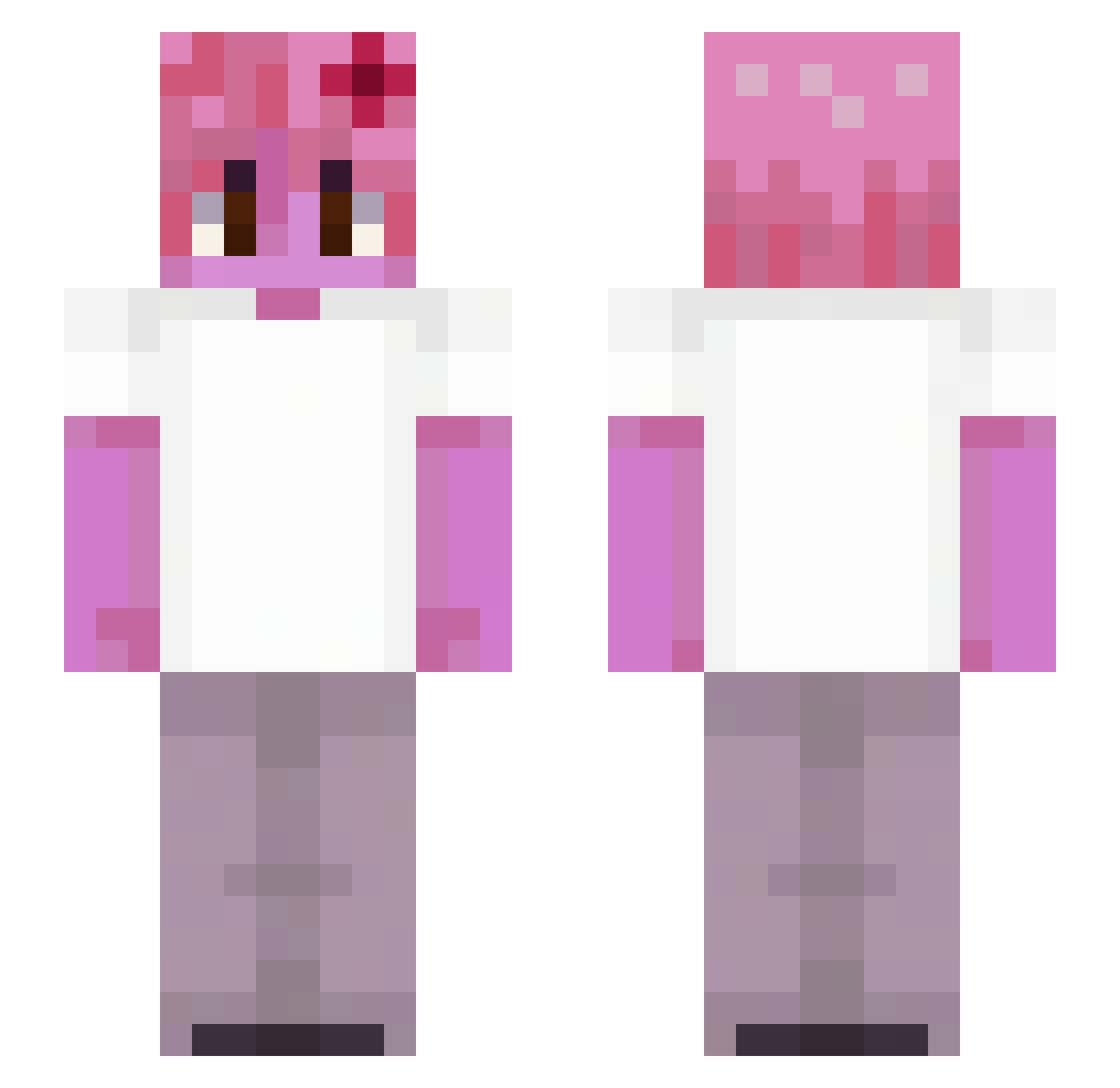 Depair Minecraft skin, front and back view