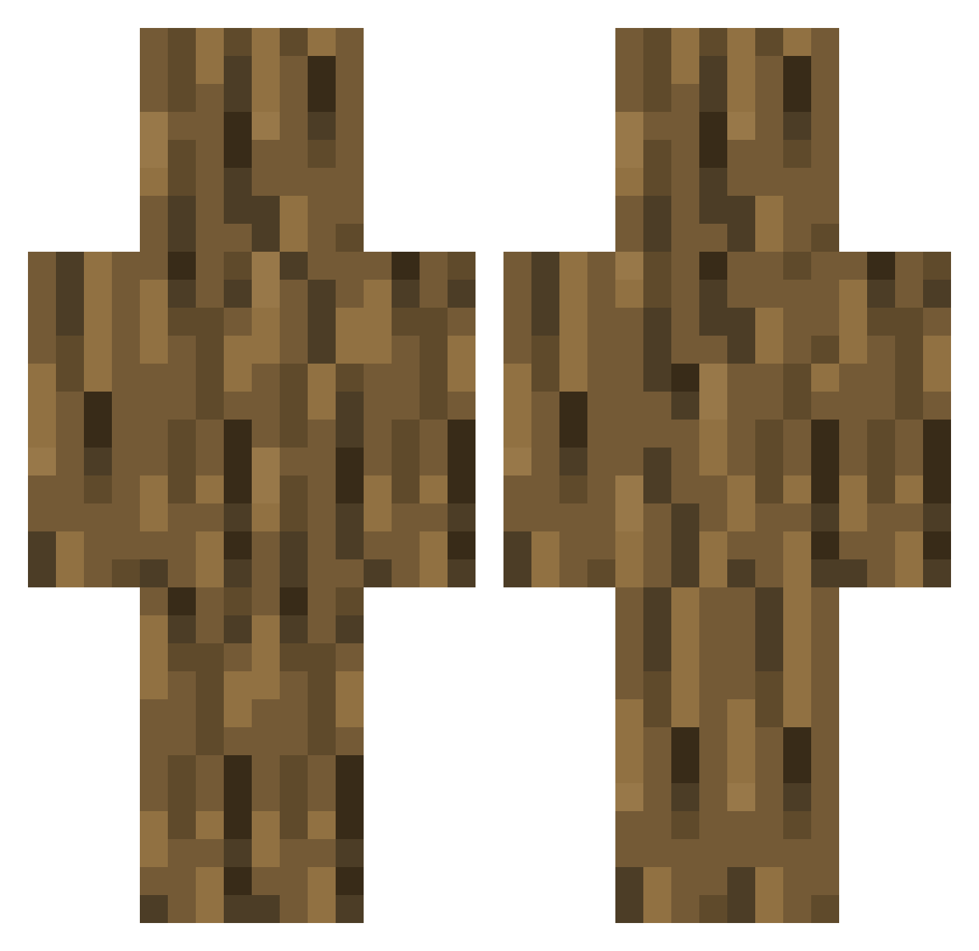 BruhSA Minecraft skin, front and back view