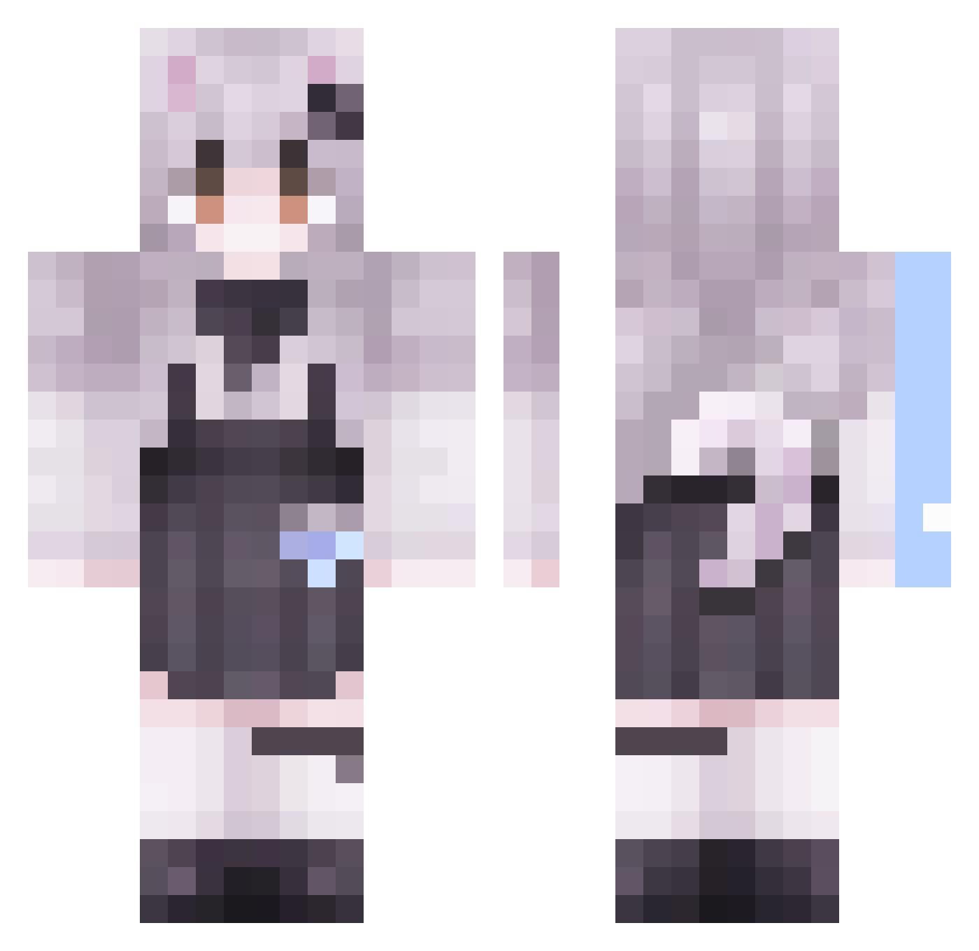 dxnwn Minecraft skin, front and back view